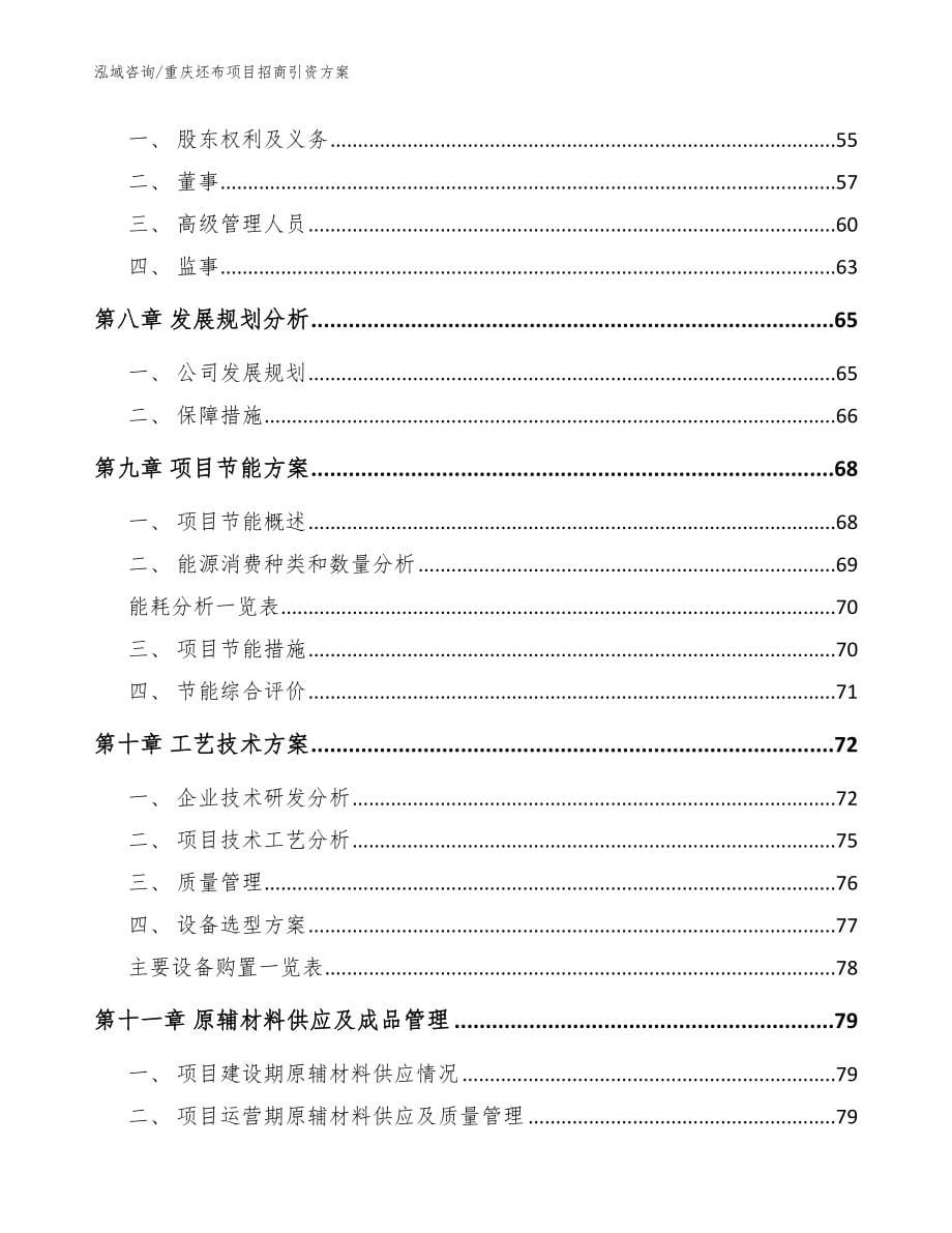 重庆坯布项目招商引资方案范文参考_第5页