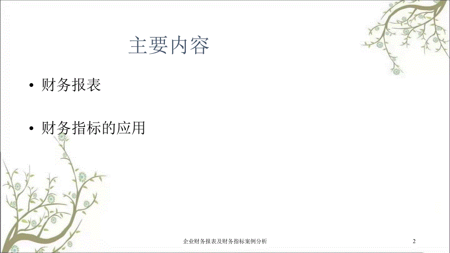 企业财务报表及财务指标案例分析课件_第2页