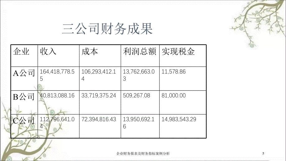 企业财务报表及财务指标案例分析课件_第5页