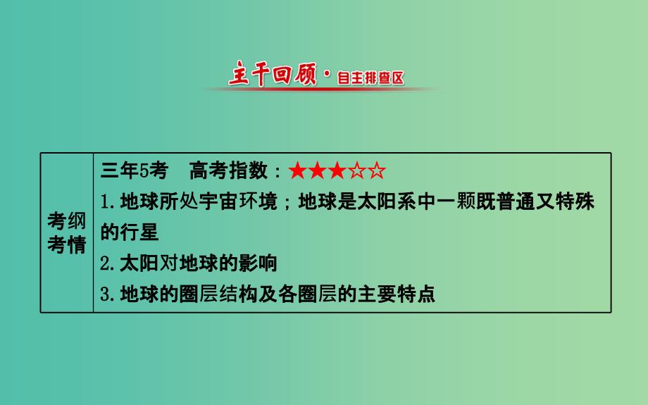 高考地理一轮专题复习 自然地理 1.2地球的宇宙环境和地球的圈层结构课件.ppt_第2页