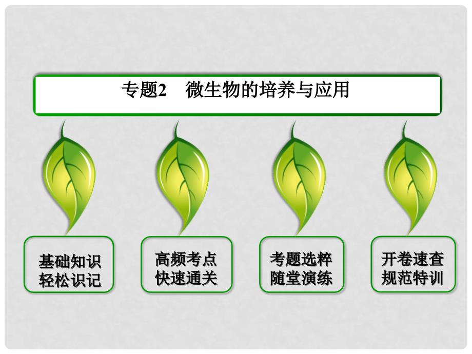 高考生物一轮复习 专题2 微生物的培养与应用课件 新人教版选修1_第2页