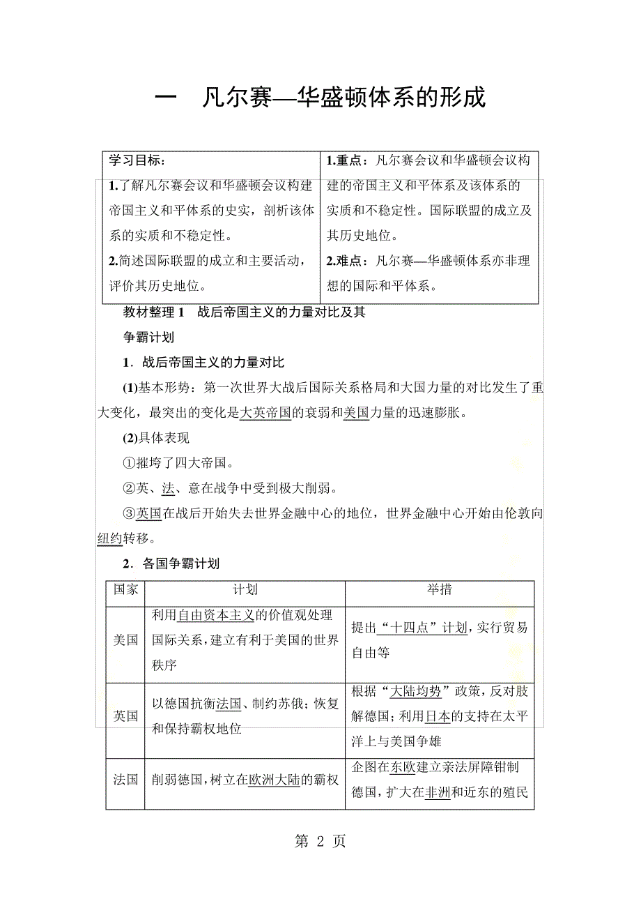 专题21凡尔赛—华盛顿体系的形成_第2页