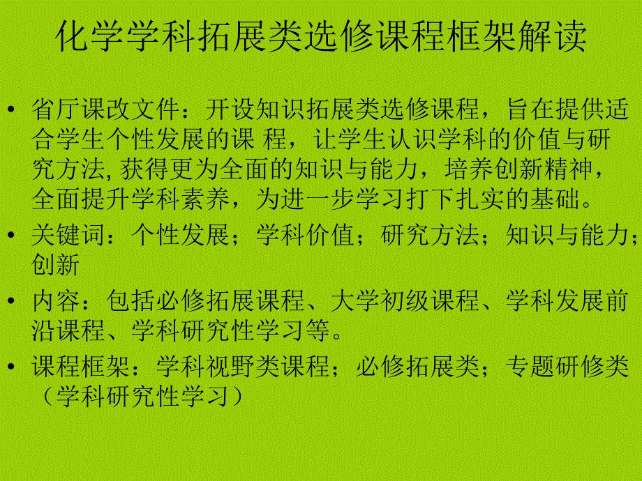 化学学科视野类拓展课程开发与开设学习培训课件_第3页