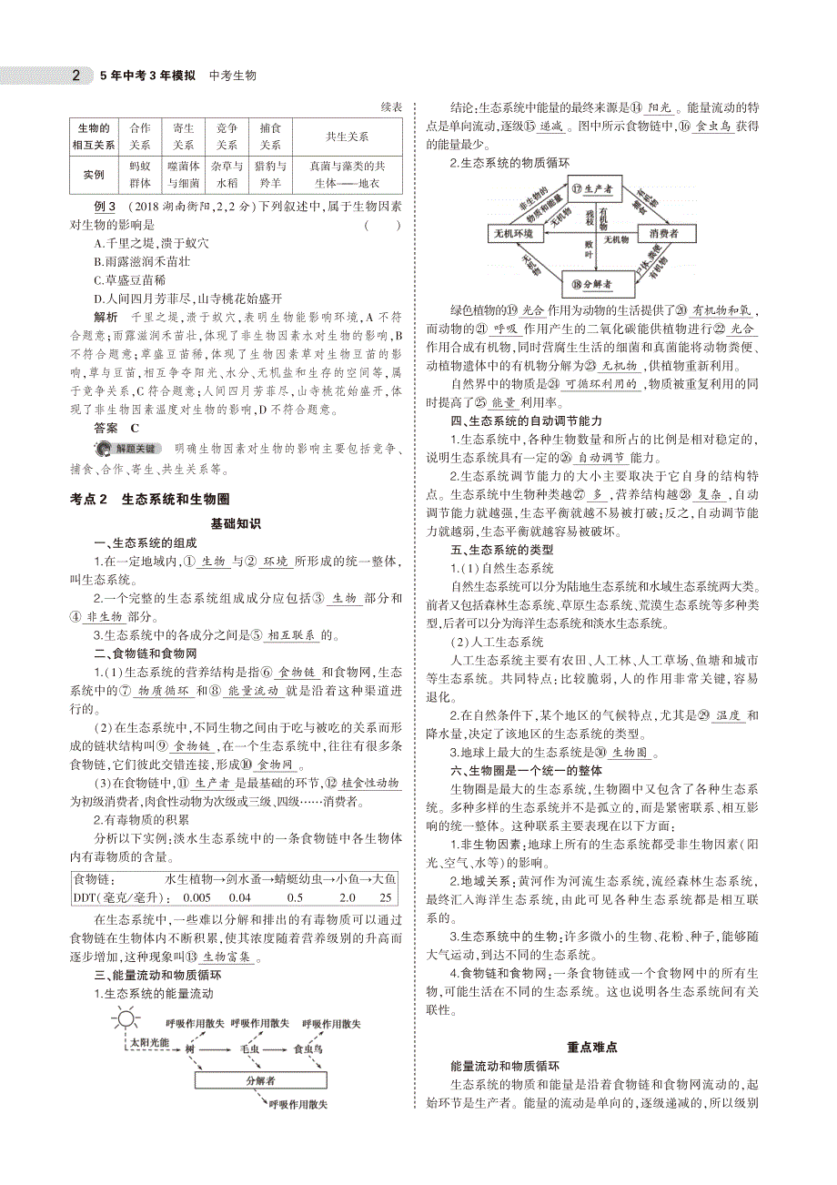 中考生物总复习专题知识要点【打印版】_第2页
