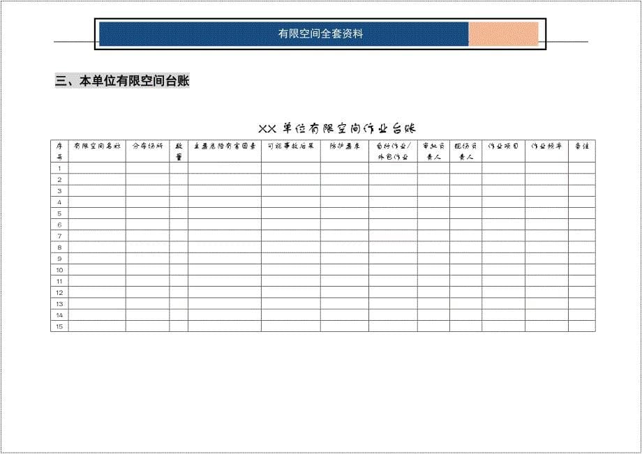 企业有限空间管理档案台账模板参考模板范本_第5页