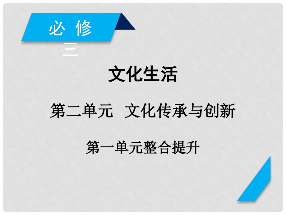 高考政治一轮复习 第二单元 文化传承与创新单元整合提升课件 新人教版必修3_第1页