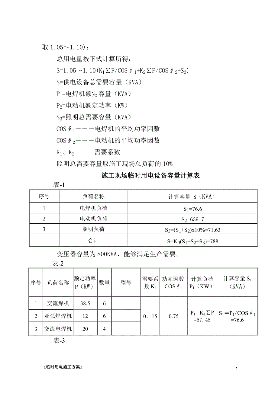 建设施工企业项目临时用电施工方案设计参考模板范本_第3页