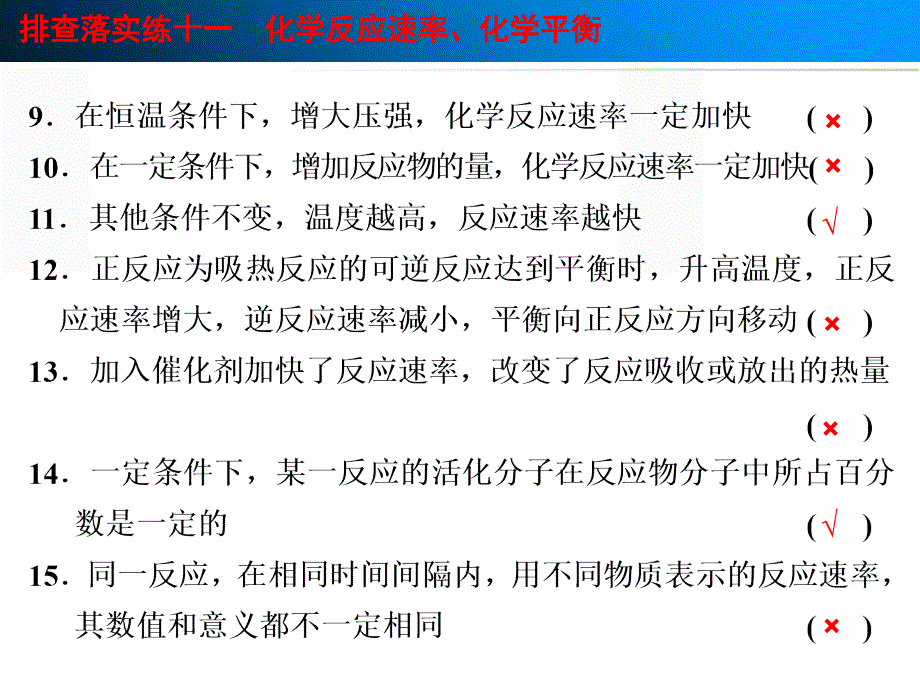 排查落实练十一化学反应速率化学平衡课堂PPT_第4页