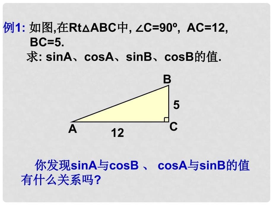 江苏省苏州高新区第二中学九年级数学下册 7.2 正弦余弦课件2 （新版）苏科版_第5页