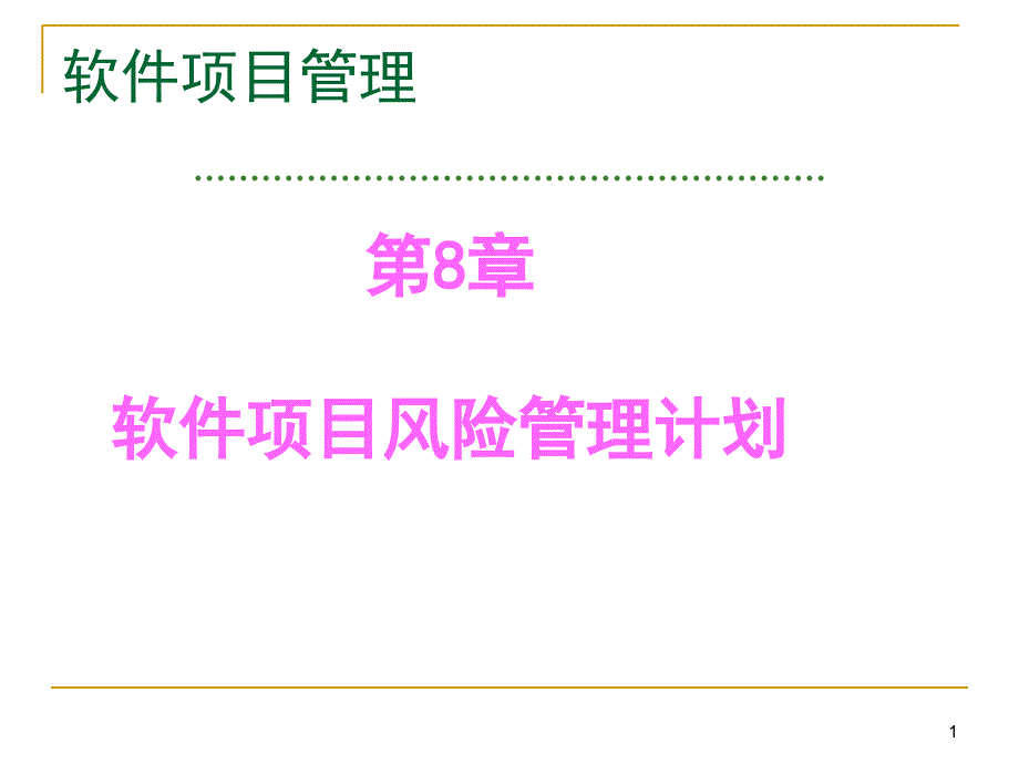 软件项目风险管理计划课件_第1页