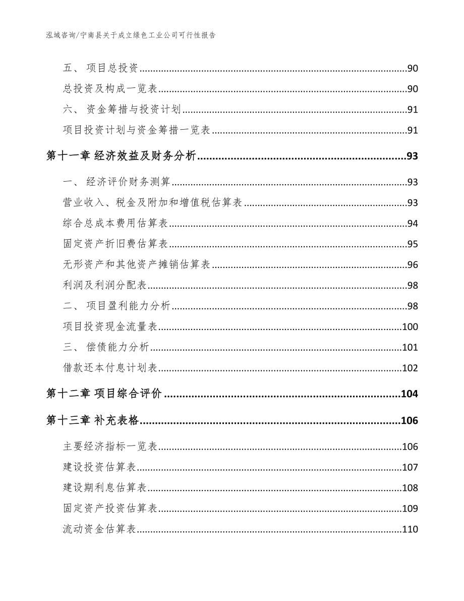 宁南县关于成立绿色工业公司可行性报告_第5页