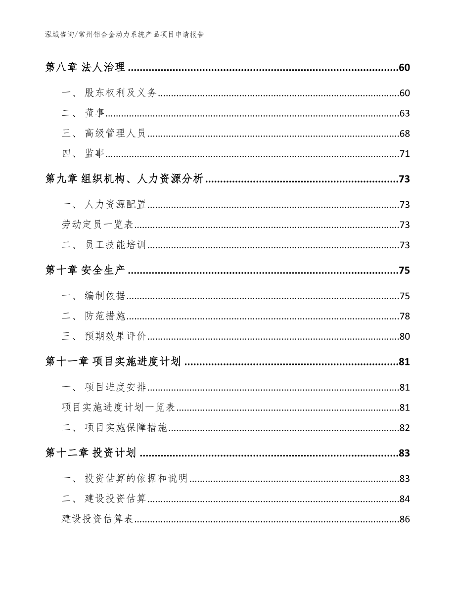 常州铝合金动力系统产品项目申请报告_范文参考_第4页