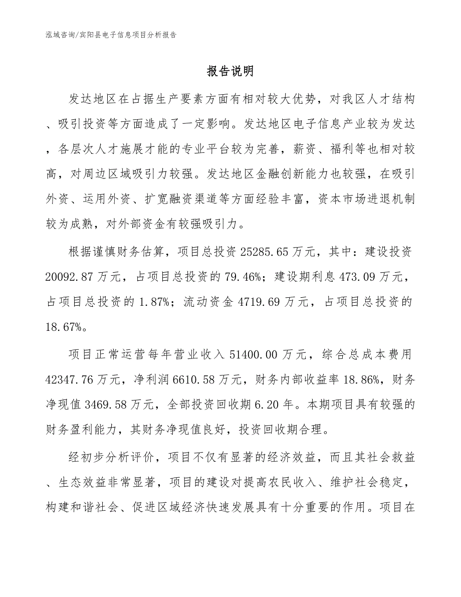 宾阳县电子信息项目分析报告模板参考_第1页