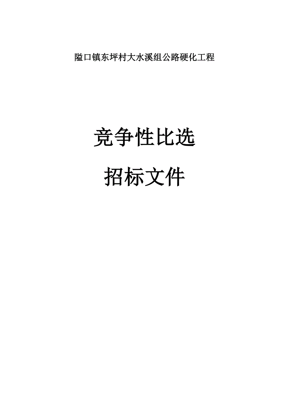 东坪村大水溪组公路硬化工程招标文件_第1页