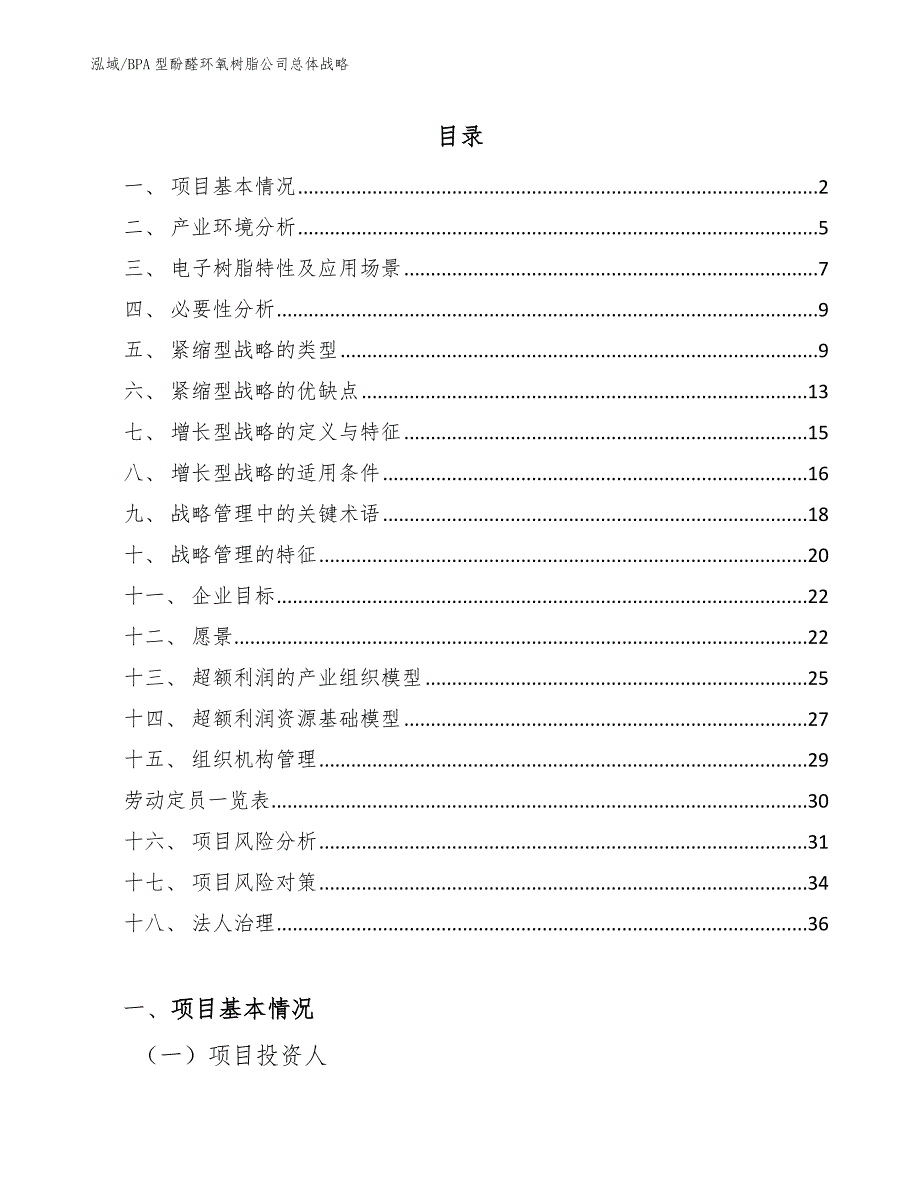 BPA型酚醛环氧树脂公司总体战略_第2页