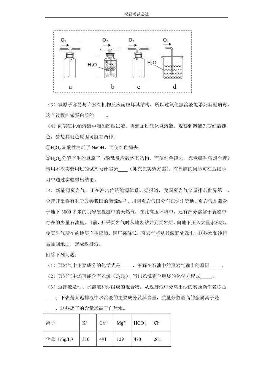 四川省泸州市2020年中考化学试题含答案_第5页