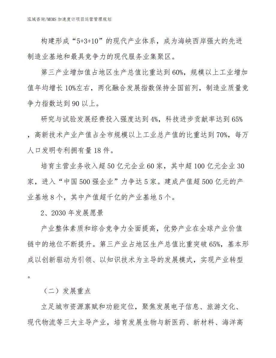 MEMS加速度计项目运营管理规划_第4页