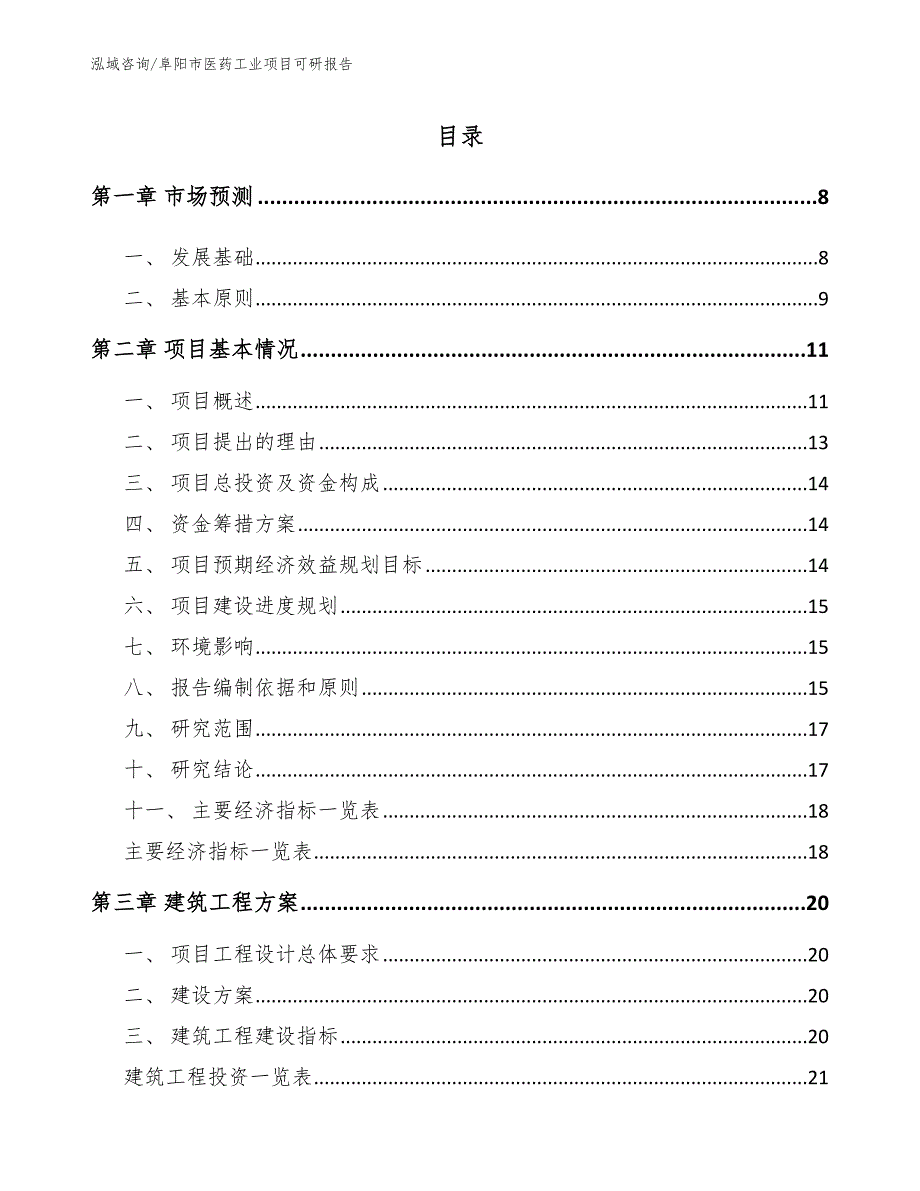 阜阳市医药工业项目可研报告（范文参考）_第3页