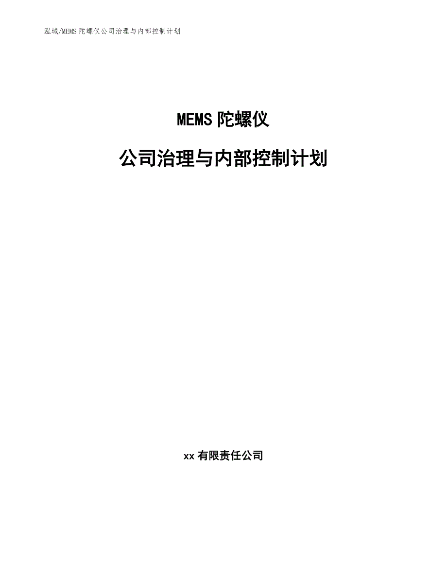 MEMS陀螺仪公司治理与内部控制计划_参考_第1页