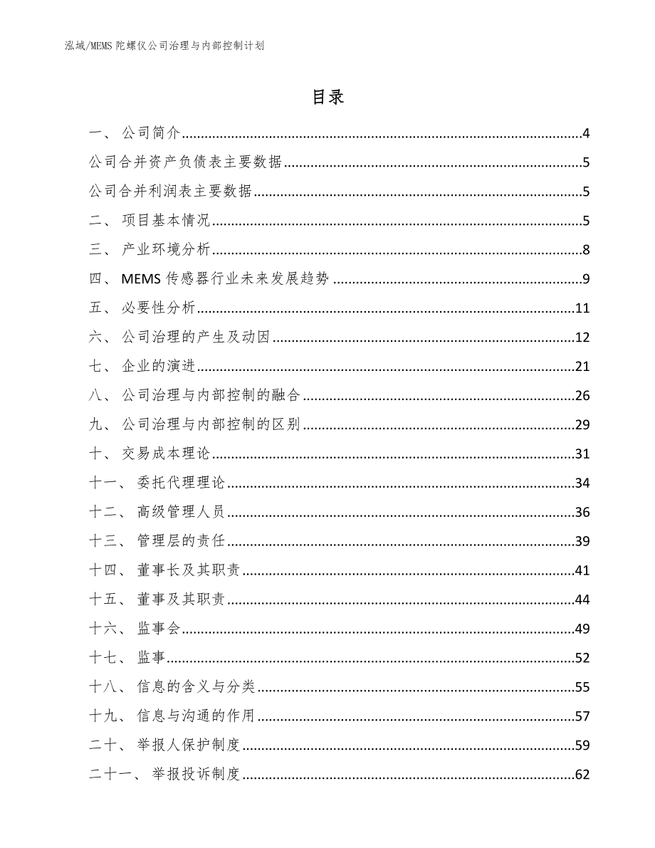 MEMS陀螺仪公司治理与内部控制计划_参考_第2页