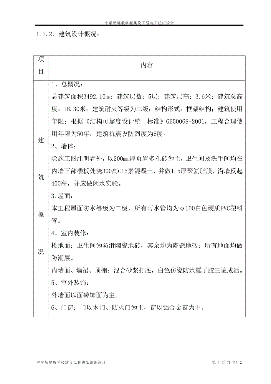 中学新建教学楼建设工程施工组织设计_1_第4页