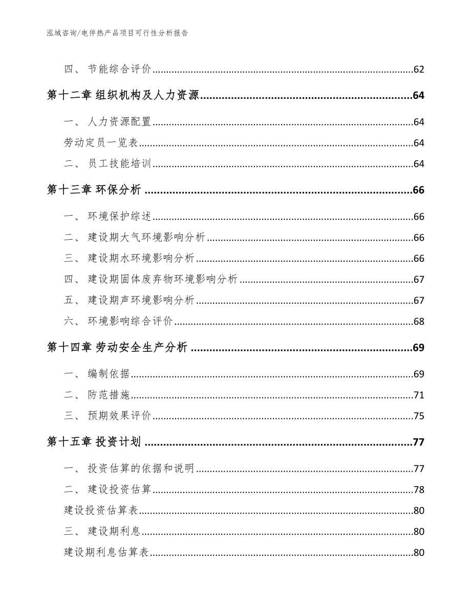 电伴热产品项目可行性分析报告_第5页