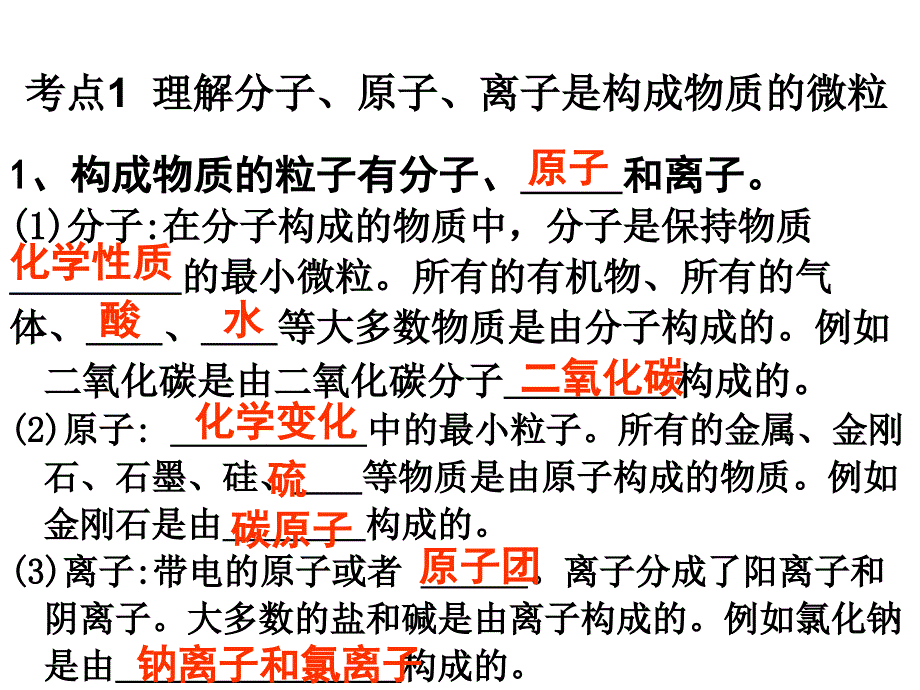 中考化学 知识梳理复习 第3讲 构成物质的微粒课件_第3页