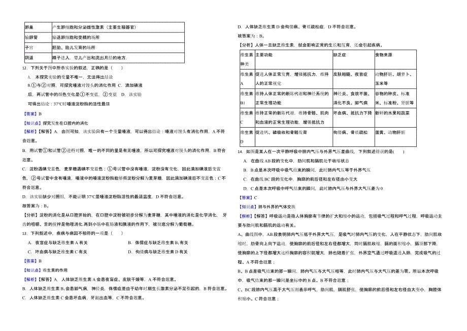 山东省临沂市2022年中考生物试卷（含解析）_第5页