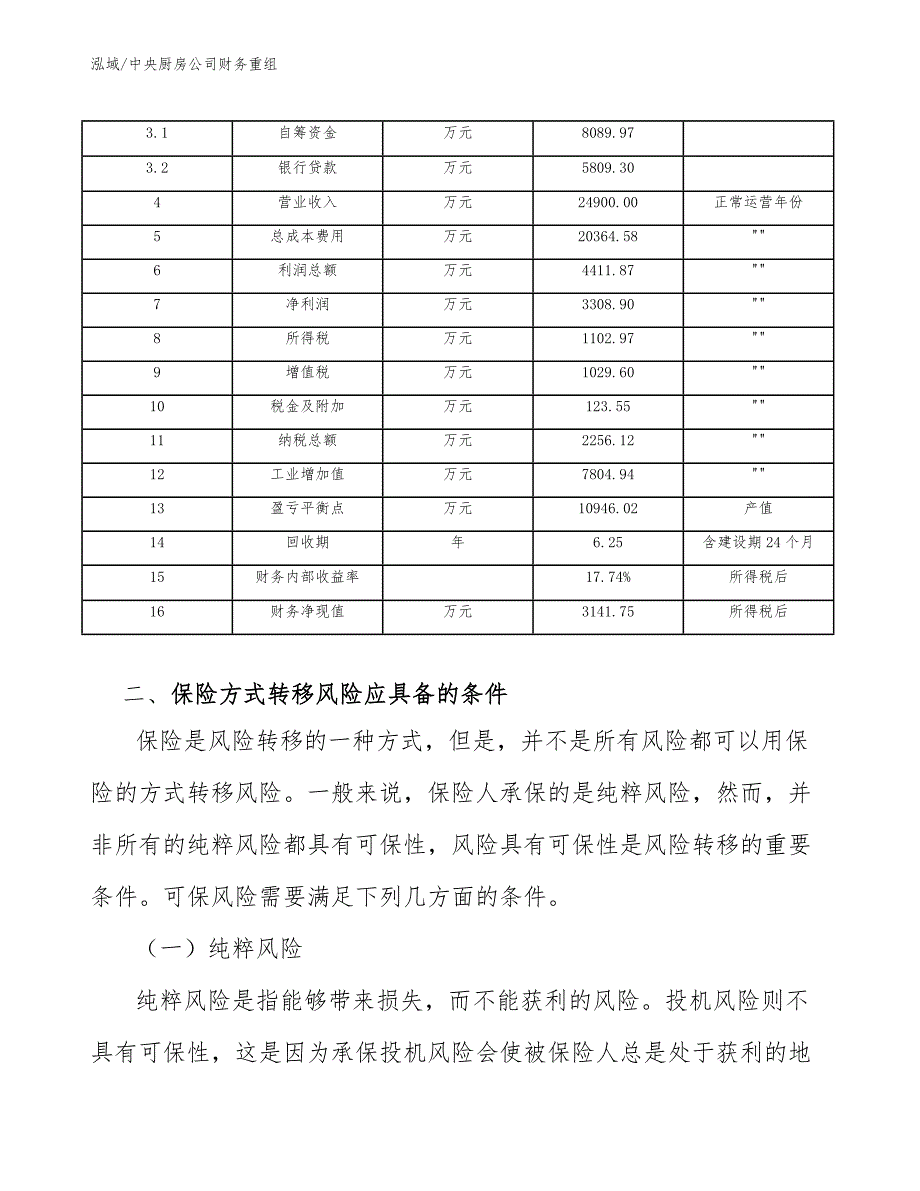 中央厨房公司财务重组【参考】_第4页