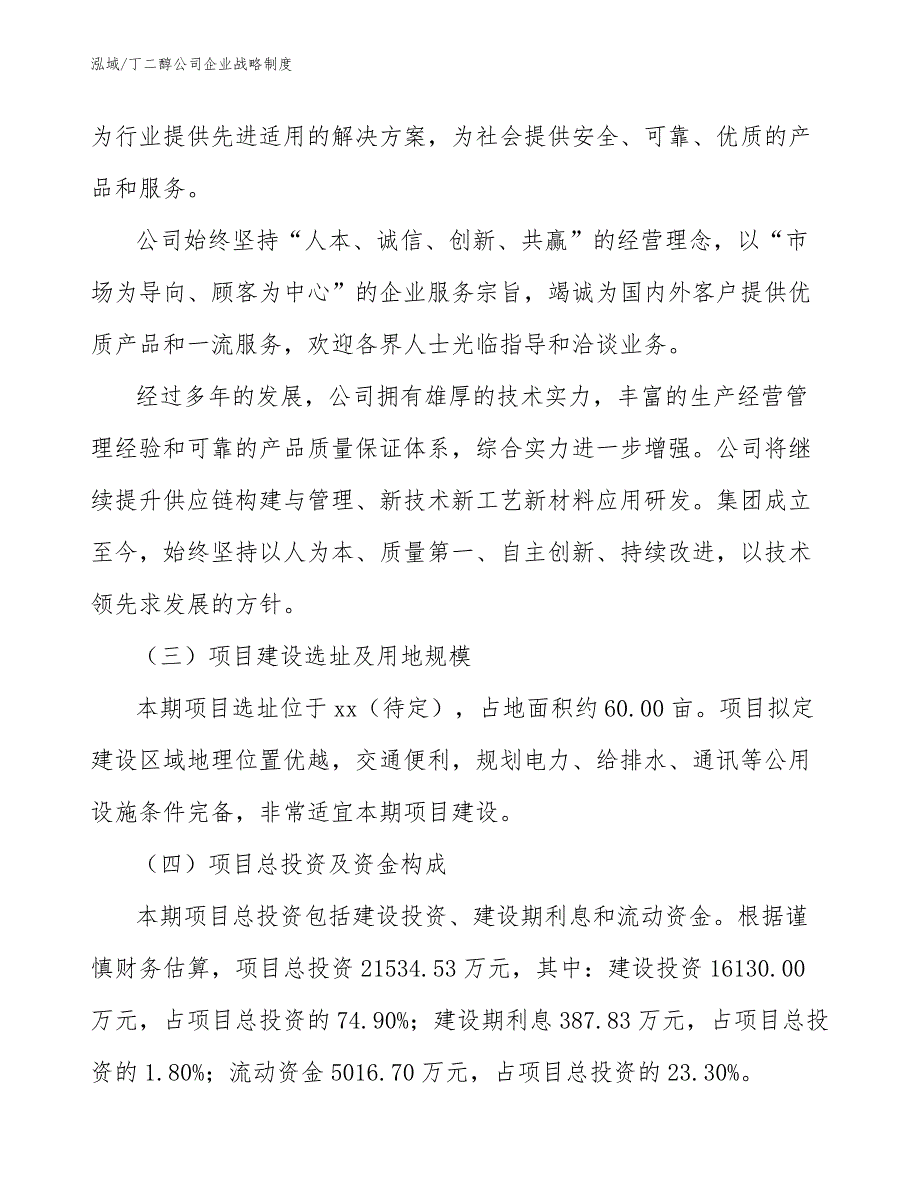 丁二醇公司企业战略制度【范文】_第3页
