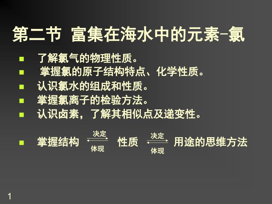 富集在海水中的元素氯新人教必修1课堂PPT_第1页