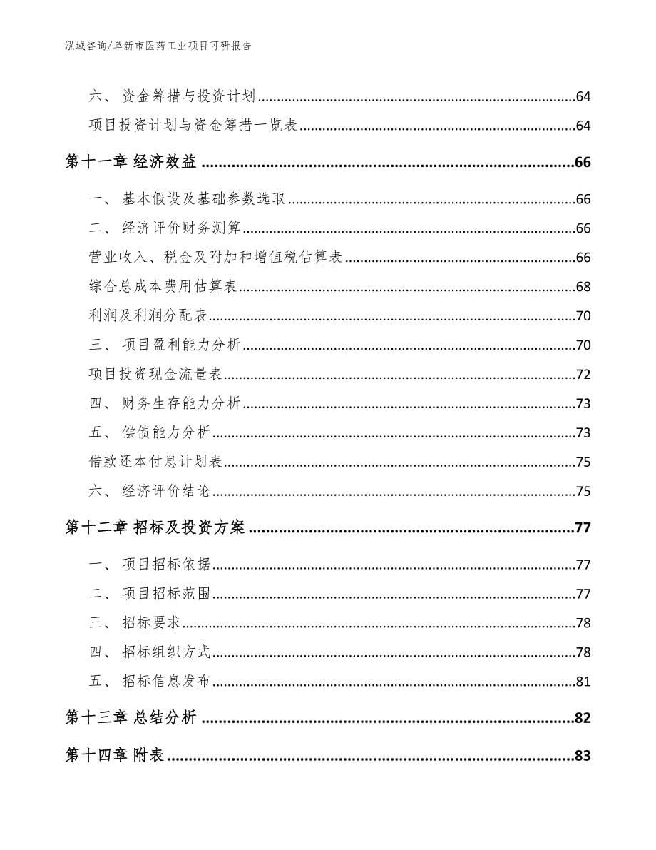 阜新市医药工业项目可研报告_第5页