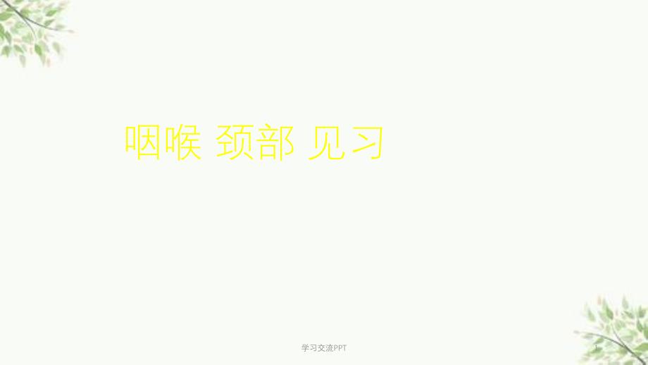 咽喉+颈部见习ppt课件_第1页