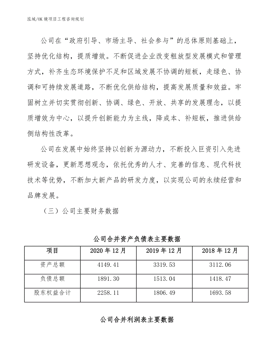 OK镜项目工程咨询规划（范文）_第3页