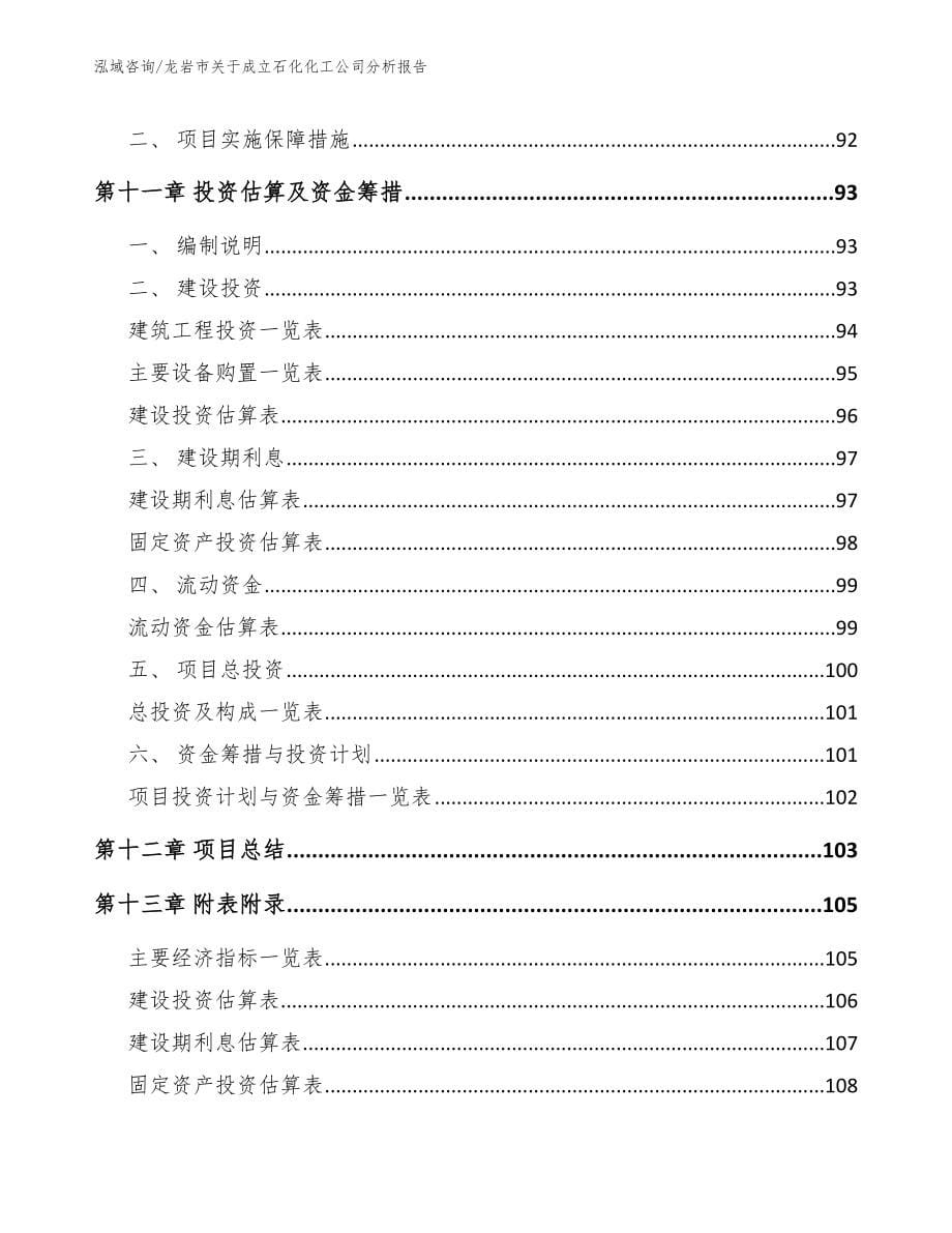 龙岩市关于成立石化化工公司分析报告_第5页