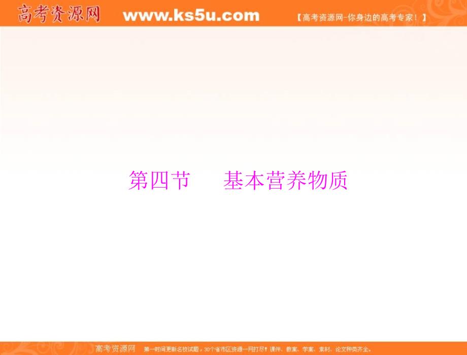 2012-2013学年高二化学同步导学课件第三章第四节基本营养物质_第1页