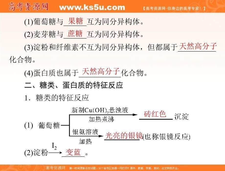 2012-2013学年高二化学同步导学课件第三章第四节基本营养物质_第5页