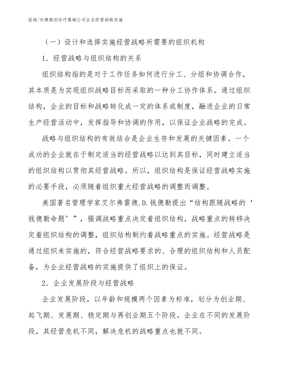 内镜微创诊疗器械公司企业经营战略实施_参考_第3页