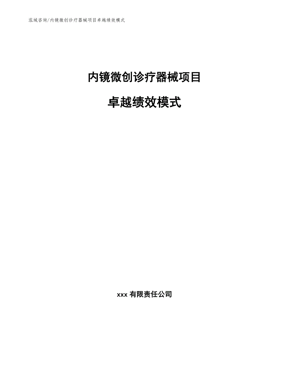 内镜微创诊疗器械项目卓越绩效模式_第1页