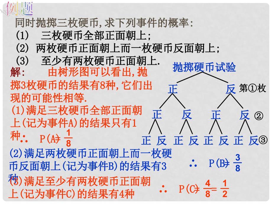 陕西省安康市石泉县池河镇九年级数学上册 25.2 用列举法求概率（树状图）课件 （新版）新人教版_第2页