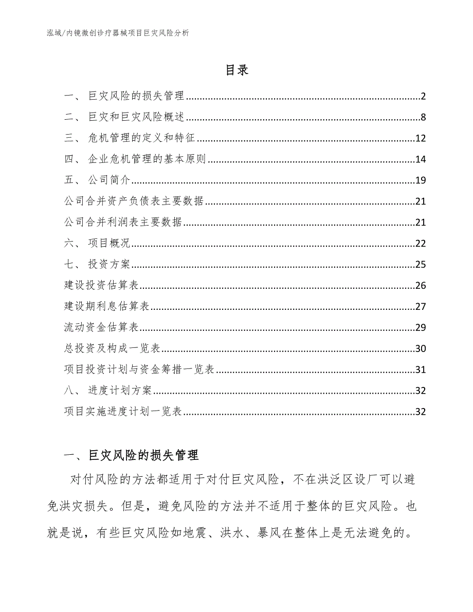 内镜微创诊疗器械项目巨灾风险分析（参考）_第2页