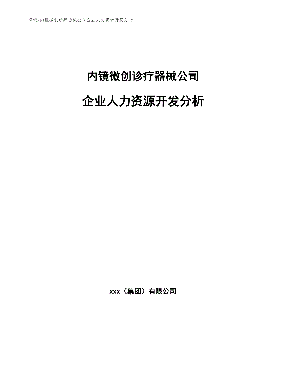 内镜微创诊疗器械公司企业人力资源开发分析_第1页