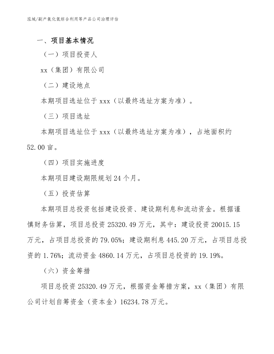 副产氯化氢综合利用等产品公司治理评估_参考_第3页