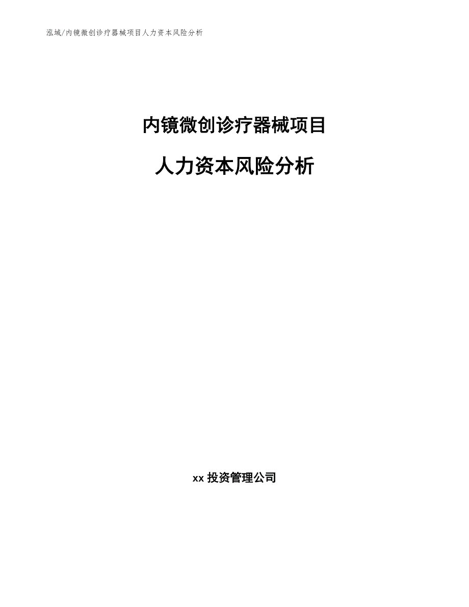 内镜微创诊疗器械项目人力资本风险分析_第1页