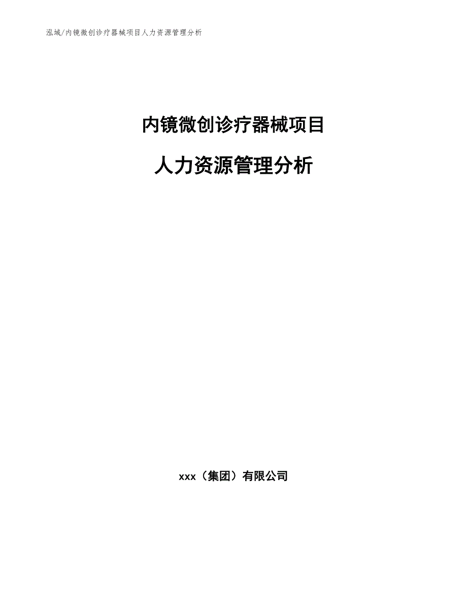 内镜微创诊疗器械项目人力资源管理分析_第1页