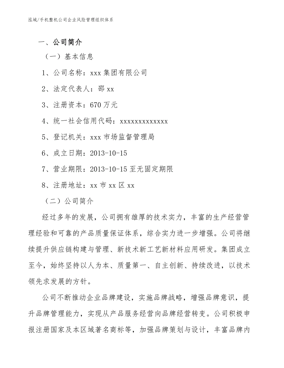 手机整机公司企业风险管理组织体系（参考）_第3页