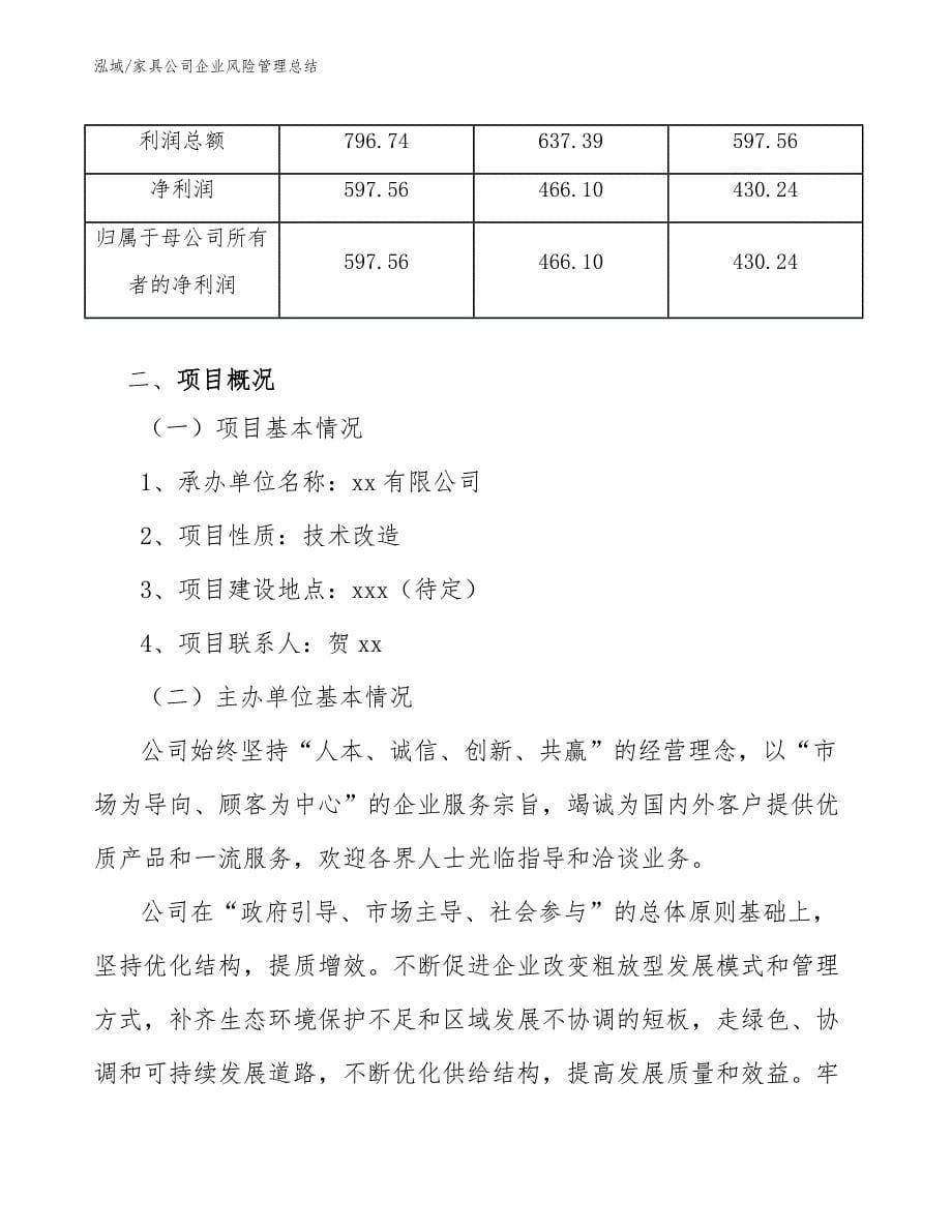 家具公司企业风险管理总结【范文】_第5页