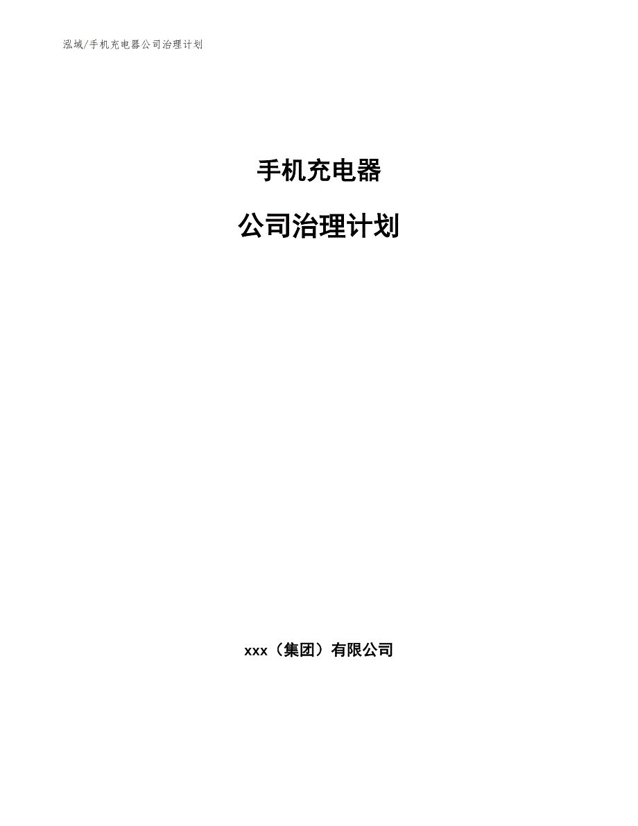 手机充电器公司治理计划（参考）_第1页