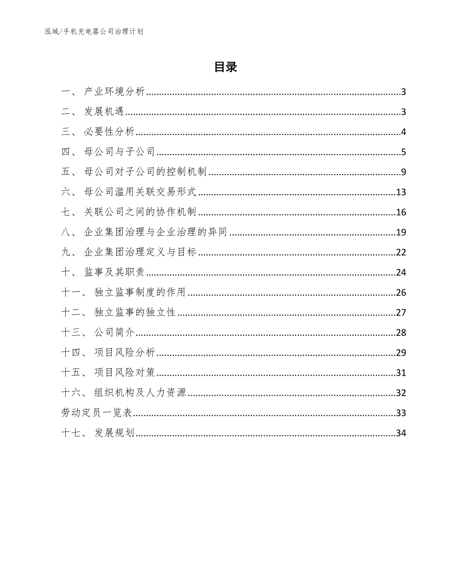 手机充电器公司治理计划（参考）_第2页