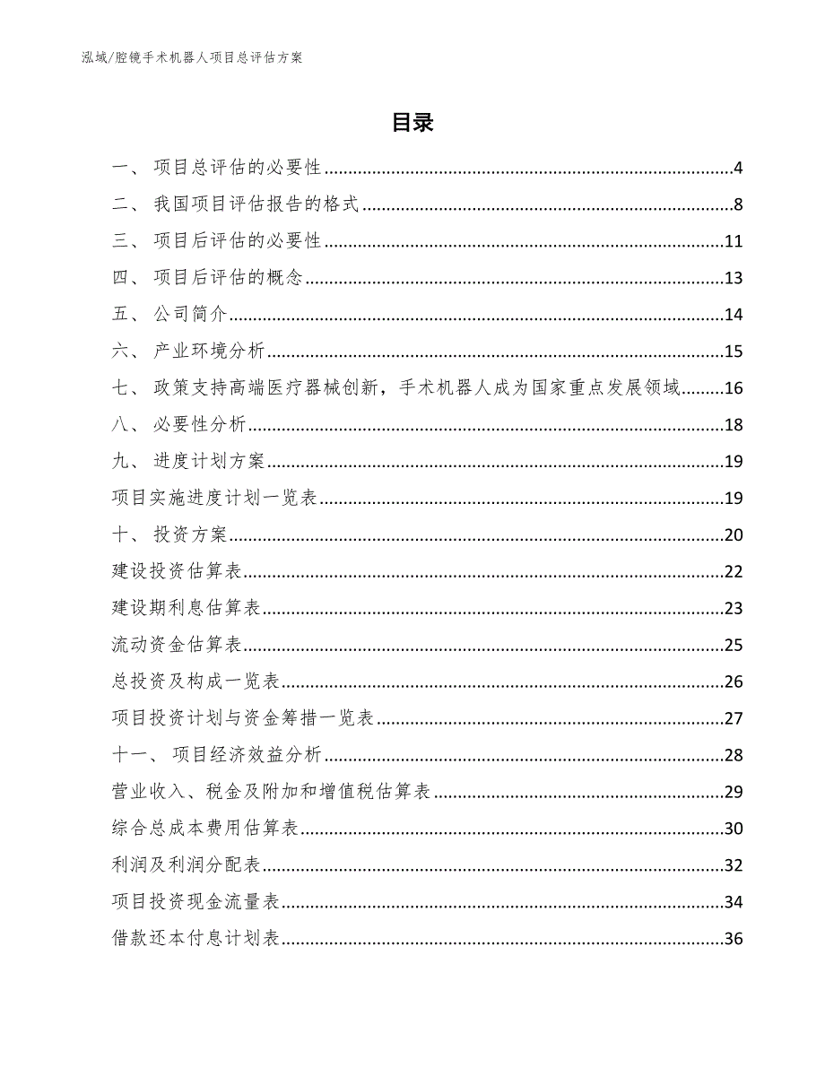 腔镜手术机器人项目总评估方案（范文）_第2页